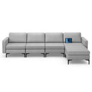 Modular L-shaped Sectional Sofa with Reversible Ottoman and 2 USB Ports by LJGDeals