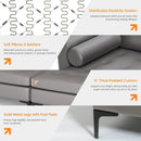 Modular L-shaped 4-Seat Sectional Sofa with Reversible Chaise and 2 USB Socket by LJGDeals