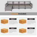 Modular L-shaped 4-Seat Sectional Sofa with Reversible Chaise and 2 USB Socket by LJGDeals