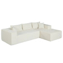 Modular Sectional Sofa Corduroy Upholstered L-shaped Sofa Couch with Deep Seats by LJGDeals