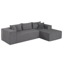 Modular Sectional Sofa Corduroy Upholstered L-shaped Sofa Couch with Deep Seats by LJGDeals