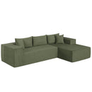 Modular Sectional Sofa Corduroy Upholstered L-shaped Sofa Couch with Deep Seats by LJGDeals