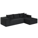 Modular Sectional Sofa Corduroy Upholstered L-shaped Sofa Couch with Deep Seats by LJGDeals