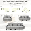 L-shaped Sectional Corner Sofa Set with Storage Ottoman