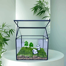 Handmade Panda Pals Glass Terrarium - Miniature Wildlife Scene and Tranquil Moss Garden - Perfect School Friend Gift
