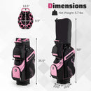 Molded Lock Top Golf Cart Bag with 14-Way Full Length Dividers and 11 Pockets by LJGDeals