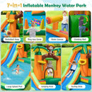 Monkey-Themed Inflatable Water Slide with Jumping Area and Pool with 680W Blower by LJGDeals