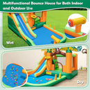 Monkey-Themed Inflatable Water Slide with Jumping Area and Pool with 680W Blower by LJGDeals