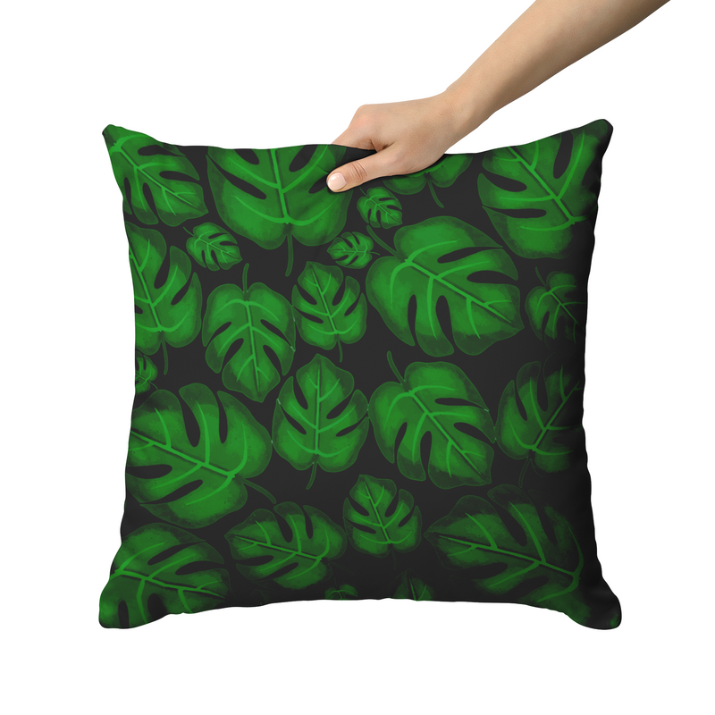 "Monstera Madness" Throw Pillow