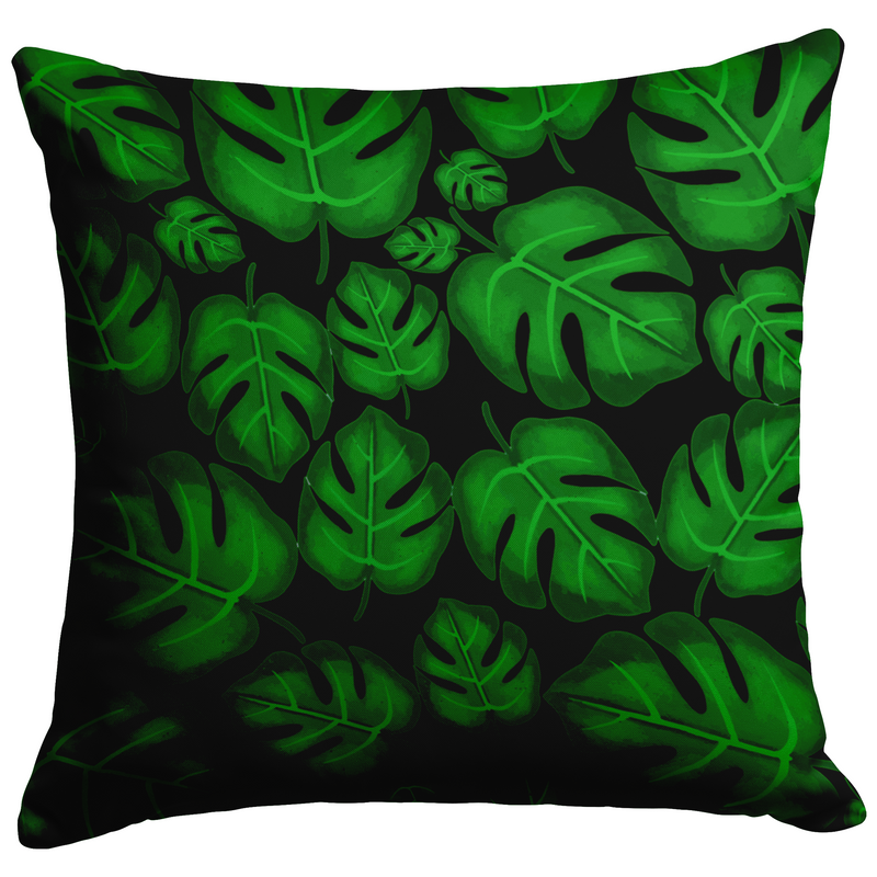 "Monstera Madness" Throw Pillow