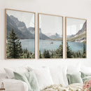 Montana Glacier National Park. Mountain Lake. Travel Wall Art by Wall Art Set