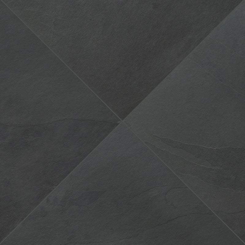 MSI Montauk Black Slate Wall and Floor Tile 16"x16"