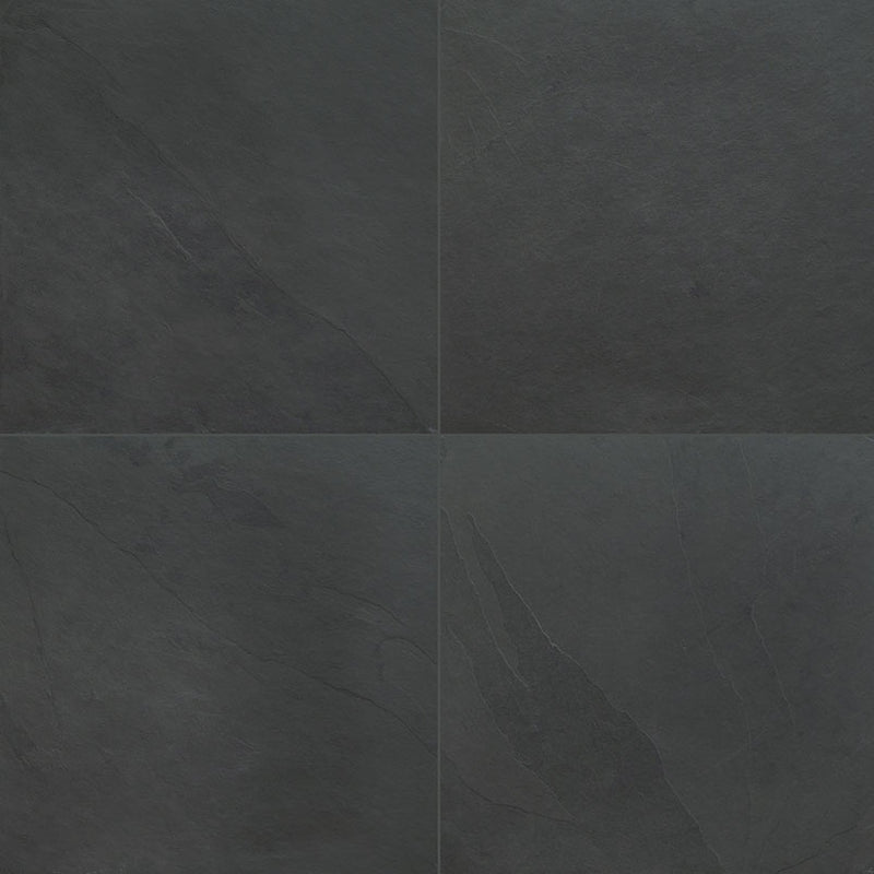 MSI Montauk Black Slate Wall and Floor Tile 12"x12"