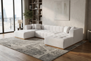 Montecito Ivory Velvet Double Chaise "U" Shape Sectional Sofa by Ornate Furniture