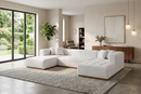 Montecito Ivory Velvet Double Chaise "U" Shape Sectional Sofa by Ornate Furniture