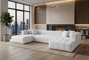 Montecito Ivory Velvet Double Chaise "U" Shape Sectional Sofa by Ornate Furniture