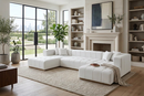 Montecito Ivory Velvet Double Chaise "U" Shape Sectional Sofa by Ornate Furniture