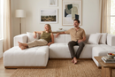 Montecito Ivory Velvet Double Chaise "U" Shape Sectional Sofa by Ornate Furniture