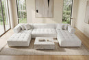 Montecito Ivory Velvet Double Chaise "U" Shape Sectional Sofa by Ornate Furniture
