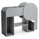 Montessori Bookshelf with Elephant Shape 3-Tier Toddler Toy Storage Organizer-Grey by LJGDeals