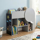 Montessori Bookshelf with Elephant Shape 3-Tier Toddler Toy Storage Organizer-Grey by LJGDeals