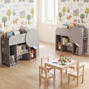 Montessori Bookshelf with Elephant Shape 3-Tier Toddler Toy Storage Organizer-Grey by LJGDeals