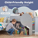 Montessori Bookshelf with Elephant Shape 3-Tier Toddler Toy Storage Organizer-Grey by LJGDeals