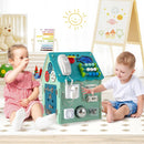 Montessori Play House with Sensory Games and Interior Storage Space-Blue by LJGDeals
