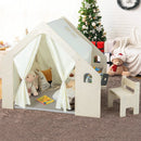 Montessori Style Indoor Playhouse with Storage Bin and Floor Mat for Toddlers Aged 2-6 Years Old-Beige by LJGDeals