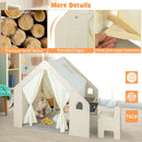 Montessori Style Indoor Playhouse with Storage Bin and Floor Mat for Toddlers Aged 2-6 Years Old-Beige by LJGDeals