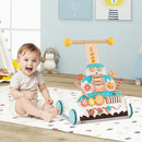Wooden Baby Walker with Adjustable Heights and Smooth Wheels-White by LJGDeals