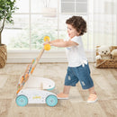 Wooden Baby Walker with Adjustable Heights and Smooth Wheels-White by LJGDeals