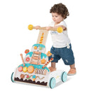 Wooden Baby Walker with Adjustable Heights and Smooth Wheels-White by LJGDeals