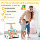 Wooden Baby Walker with Adjustable Heights and Smooth Wheels-White by LJGDeals
