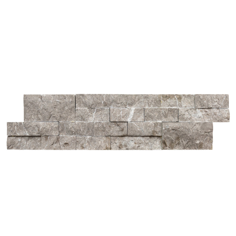 Moon Grey Ledger 3D Panel 6"x24" - Split-face Natural Marble Wall Tile