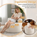 Moon-Shaped Floor Single Sofa Chair with Soft Teddy Fleece-Beige by LJGDeals