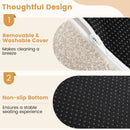 Moon-Shaped Floor Single Sofa Chair with Soft Teddy Fleece-Beige by LJGDeals