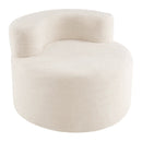 Moon-Shaped Floor Single Sofa Chair with Soft Teddy Fleece-Beige by LJGDeals