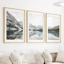 Moraine Lake Nature 3 Piece Wall Art. Nordic Mountain Prints by Wall Art Set