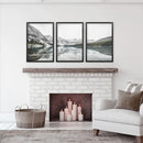 Moraine Lake Nature 3 Piece Wall Art. Nordic Mountain Prints by Wall Art Set