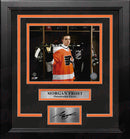 Morgan Frost Locker Room Philadelphia Flyers 8" x 10" Framed Hockey Photo with Engraved Autograph by Dynasty Sports & Framing