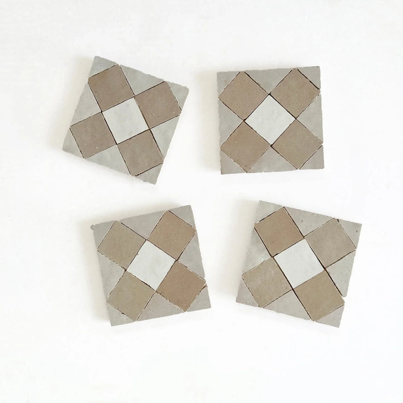 Oat, Latte Snow Zellige 4"x4" by Tilesofezra