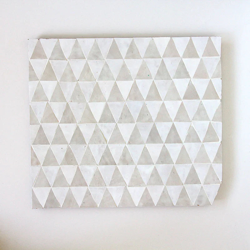 Snow & Dust - Tulum Triangle Moroccan Zellige Mosaic by Tilesofezra