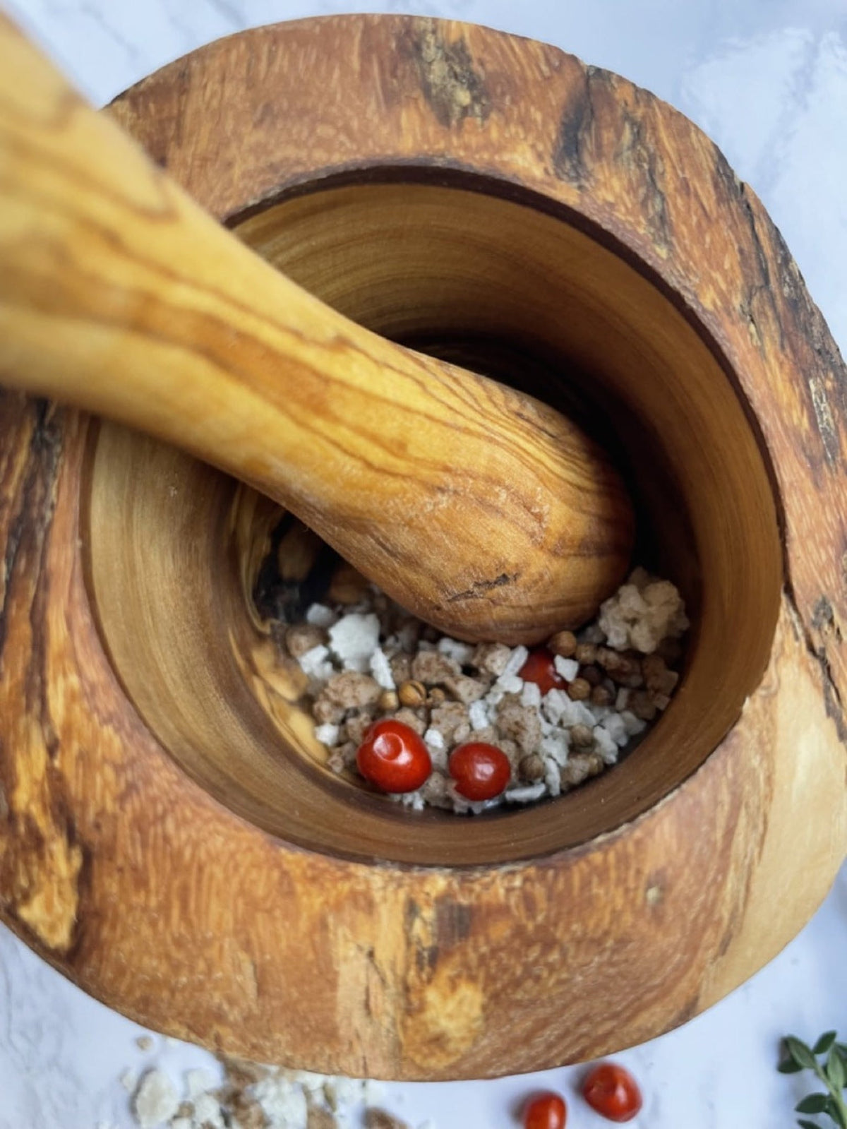 Olive Wood Rustic Mortar and Pestle, photo 12 of 15
