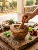 Olive Wood Rustic Mortar and Pestle by Choixe