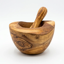 Olive Wood Rustic Mortar and Pestle by Choixe