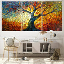 Mosaic Tree Canvas Wall Art – Vibrant Stained Glass-Inspired