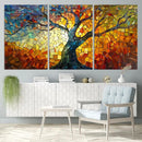 Mosaic Tree Canvas Wall Art – Vibrant Stained Glass-Inspired