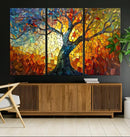 Mosaic Tree Canvas Wall Art – Vibrant Stained Glass-Inspired