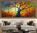 Mosaic Tree Canvas Wall Art – Vibrant Stained Glass-Inspired by MyGreatCanvas | Canvas Wall Art Prints | Photo Prints & Wall Decor